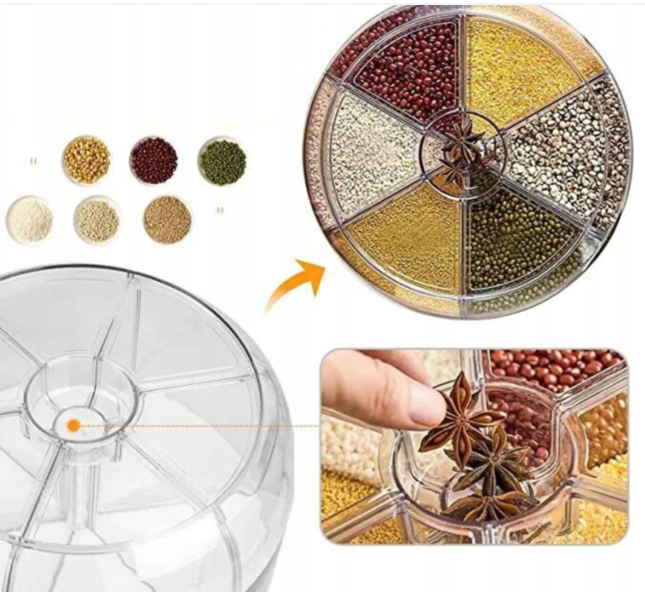 Besisukantis sausų produktų organizatorius - dispenseris