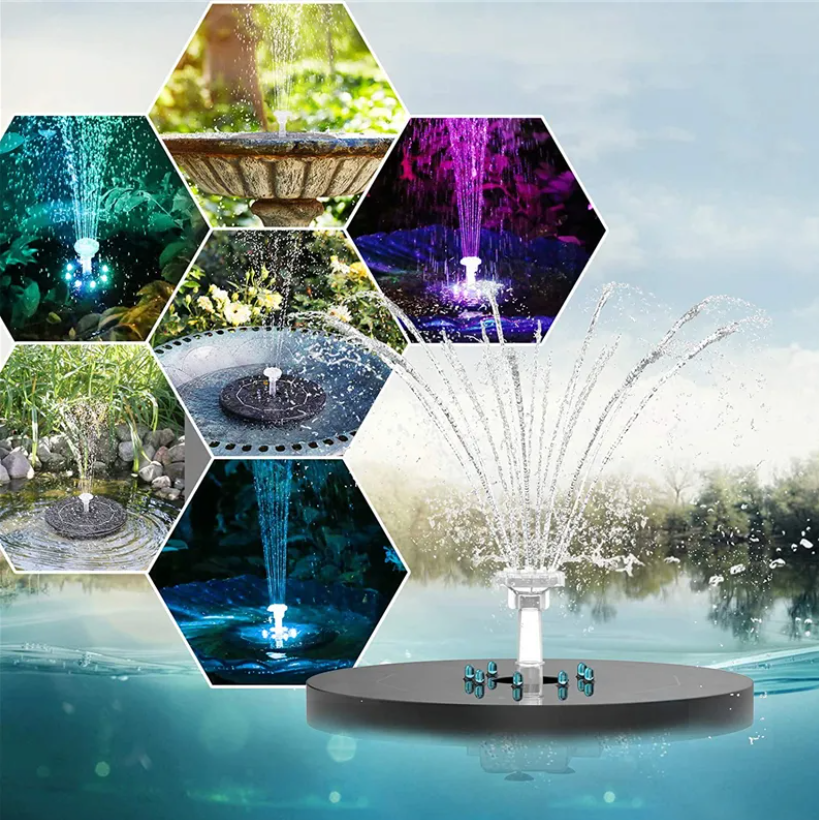 LED fontanas su saulės baterija