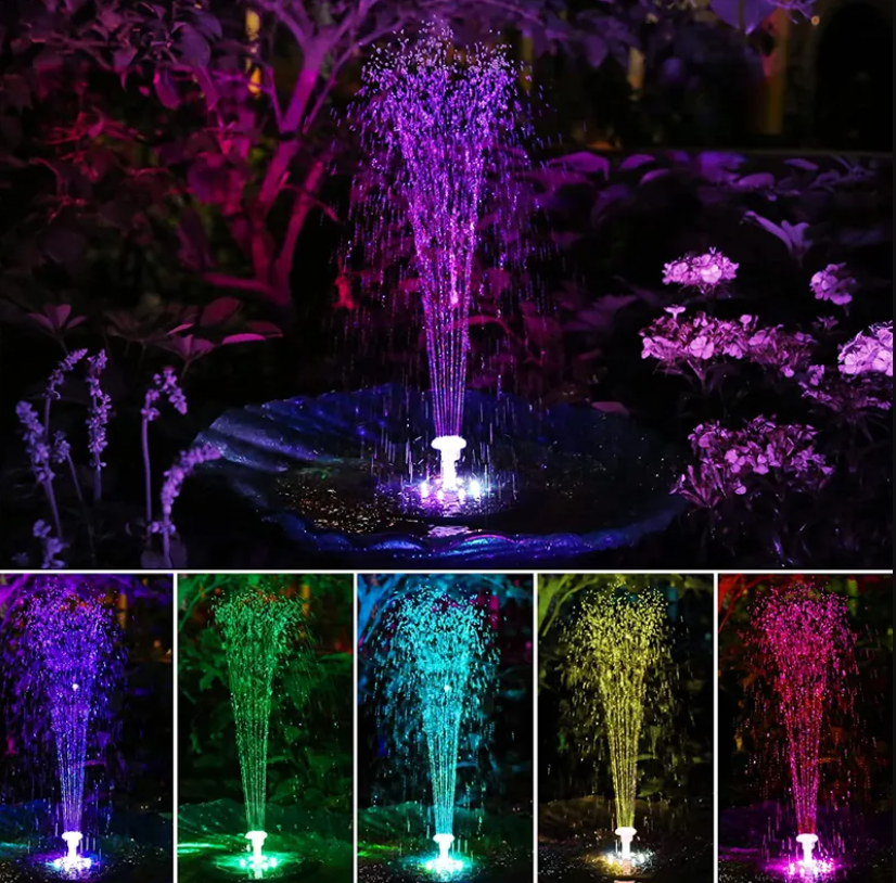 LED fontanas su saulės baterija
