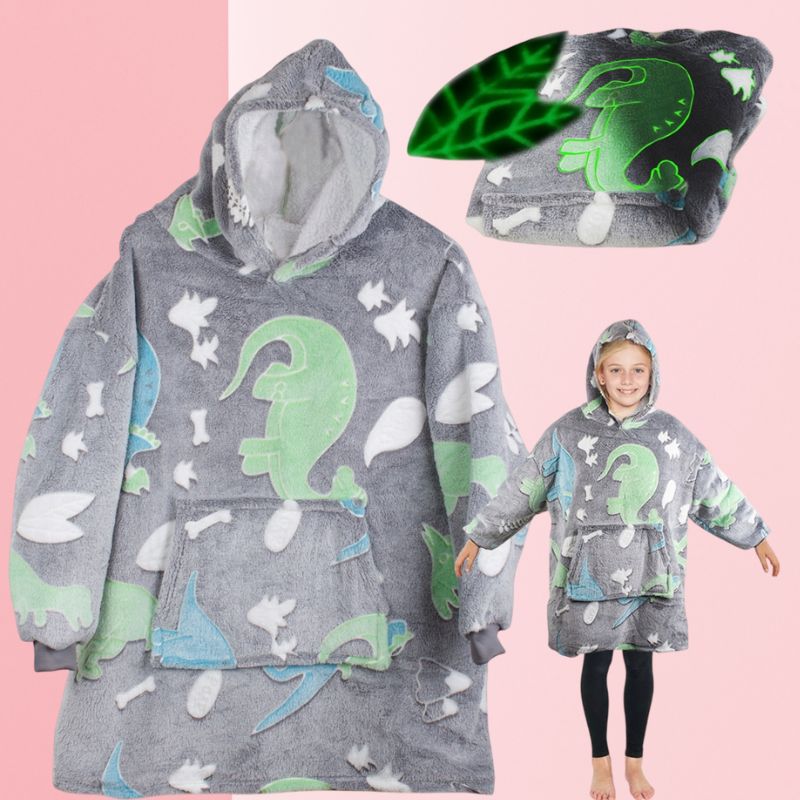 Bērnu džemperis - Rūtains Dino Glow