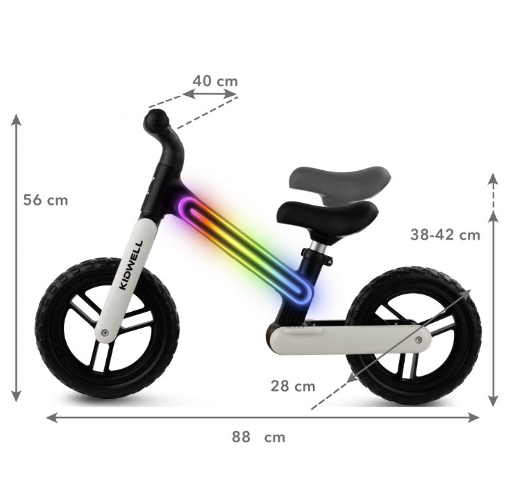 Balansa velosipēds ar LED apgaismojumu