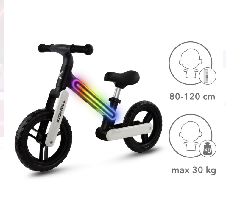 Balansa velosipēds ar LED apgaismojumu