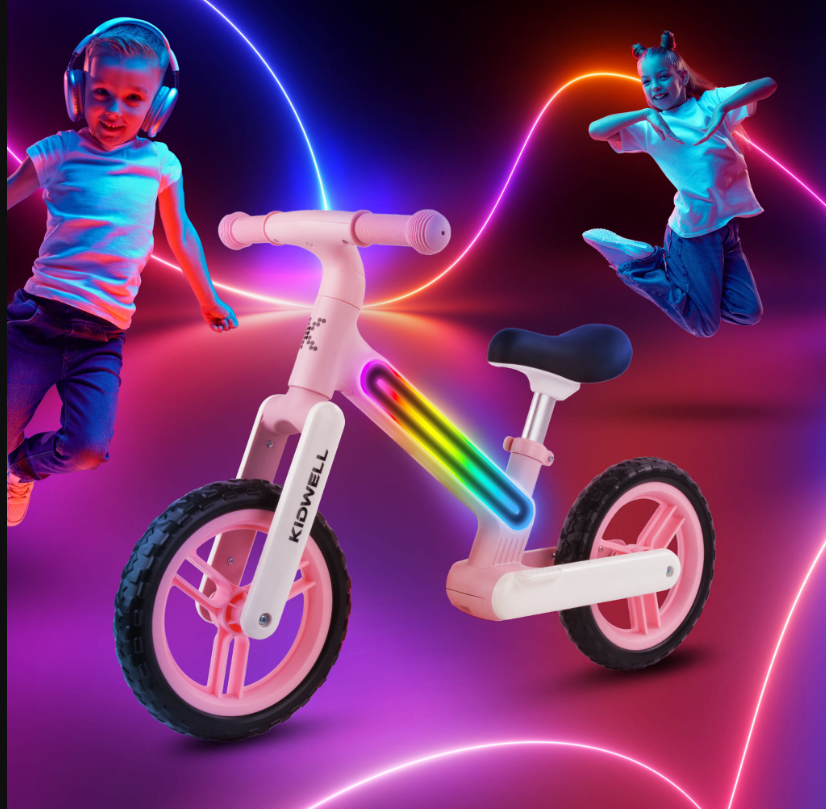 Balansa velosipēds ar LED apgaismojumu