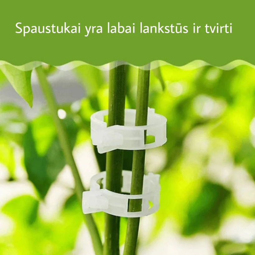 Atkārtoti lietojami augu atbalsta klipši