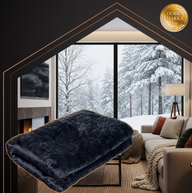 Elektrinė šildanti antklodė, juoda