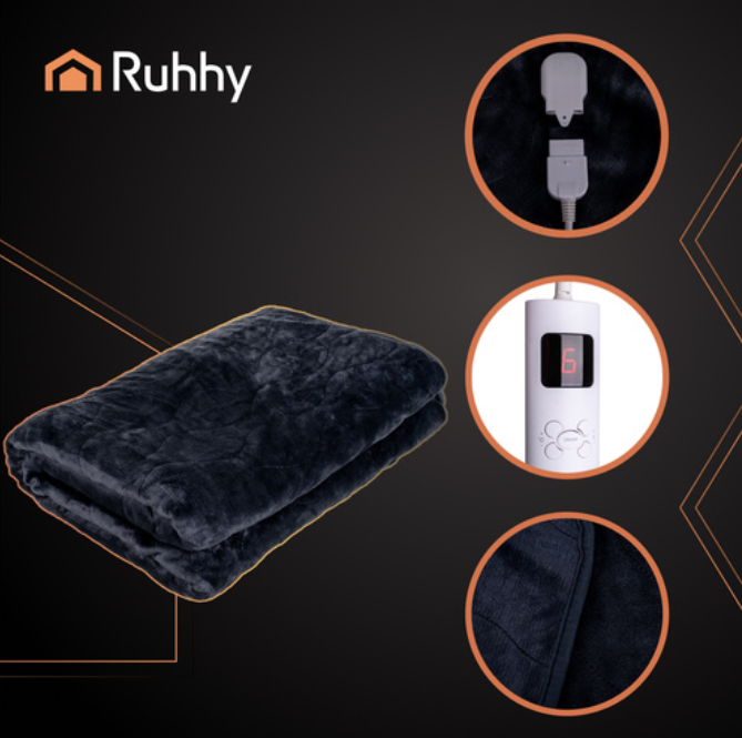 Elektrinė šildanti antklodė, juoda