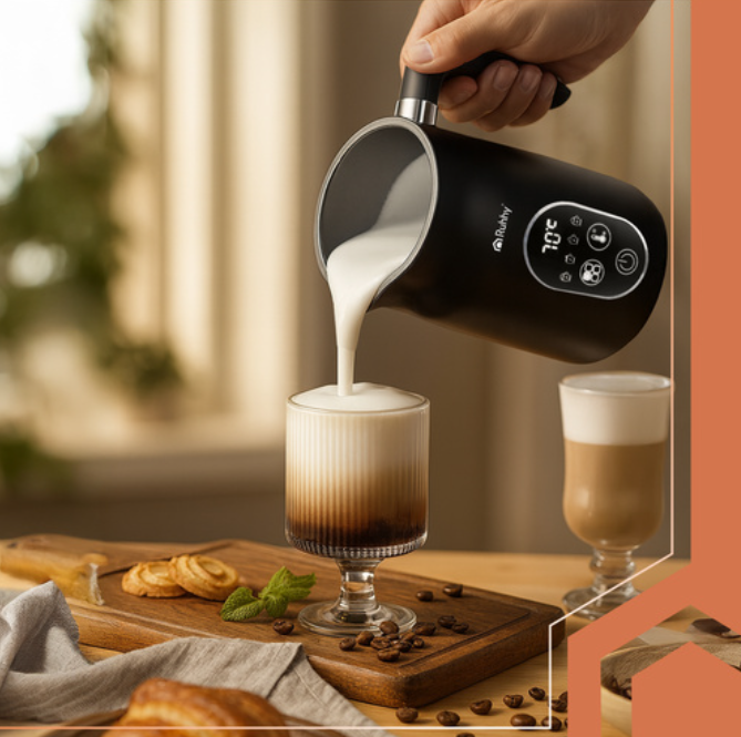 Elektrinis pieno putų plakiklis su LED ekranu