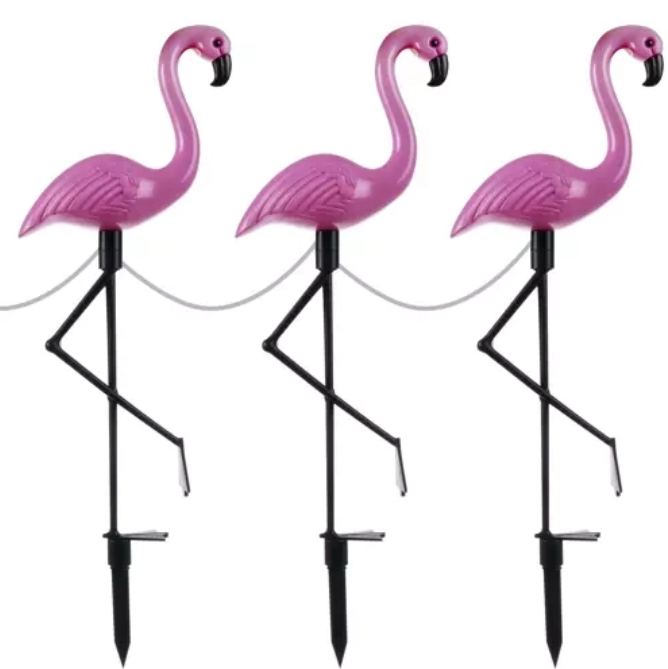 Saules dārza lampas Flamingo, 3 gab.