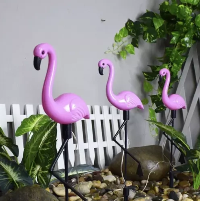 Saules dārza lampas Flamingo, 3 gab.