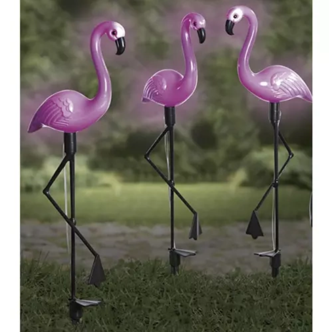 Saules dārza lampas Flamingo, 3 gab.