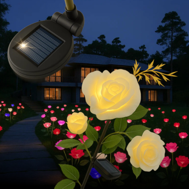 Āra lampa ar saules bateriju Rozes