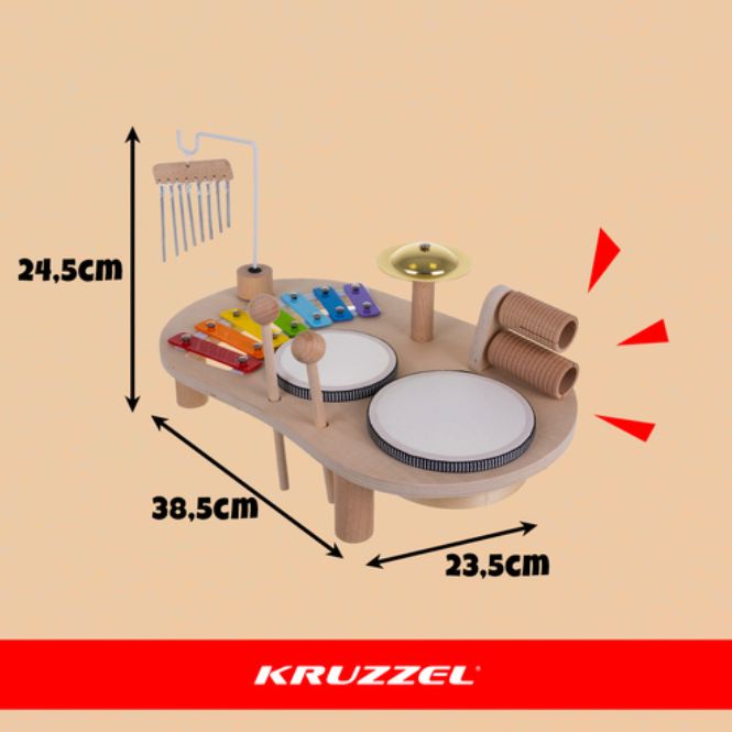 Medinis edukacinis muzikinis staliukas vaikams