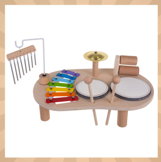 Medinis edukacinis muzikinis staliukas vaikams