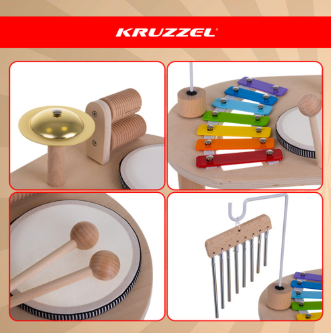 Medinis edukacinis muzikinis staliukas vaikams