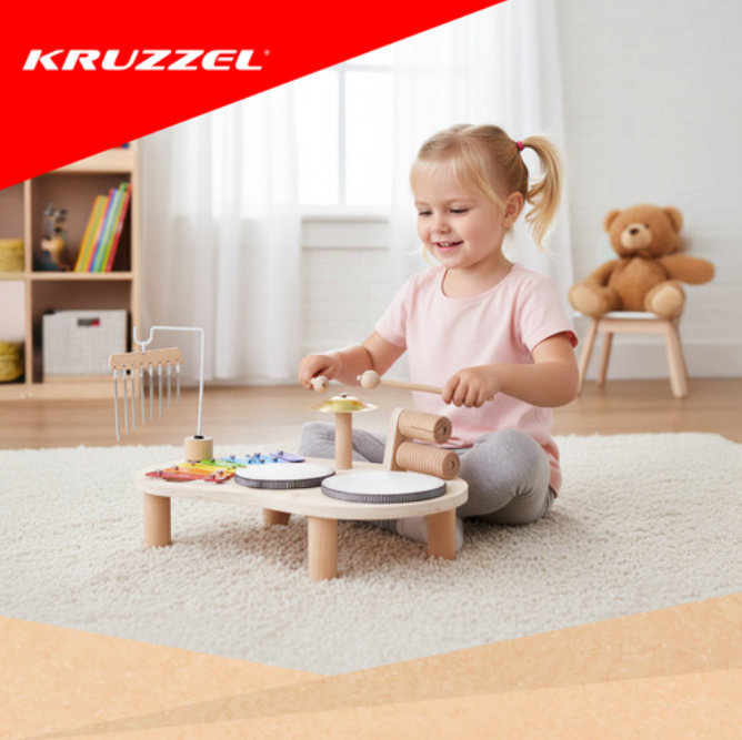 Medinis edukacinis muzikinis staliukas vaikams