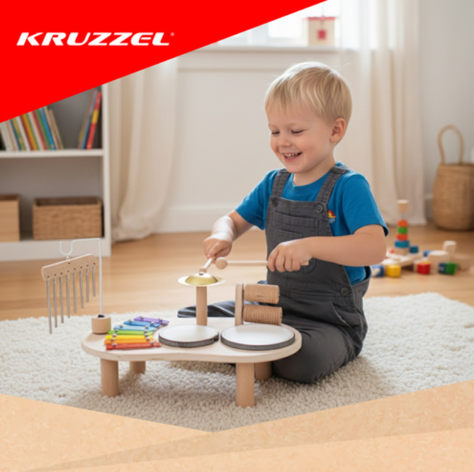 Medinis edukacinis muzikinis staliukas vaikams