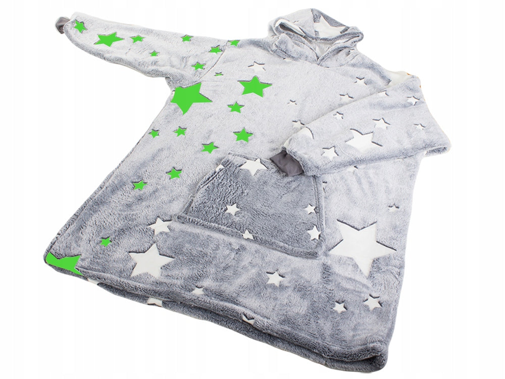 Rūtains džemperis ar mirdzošām zvaigznēm pelēkā krāsā 