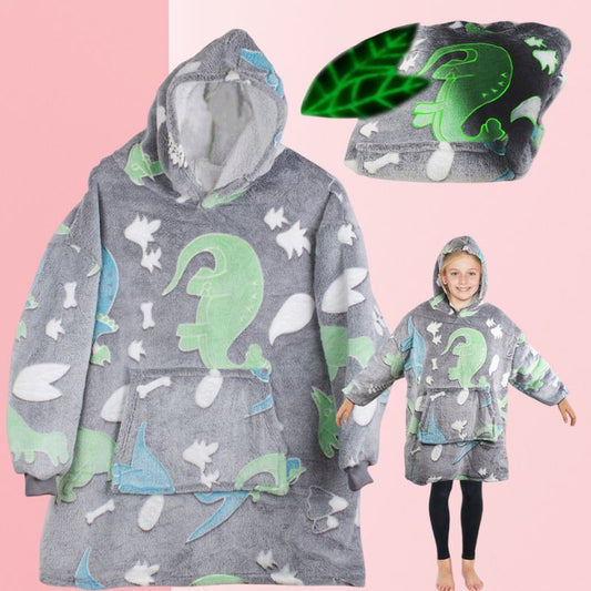 Bērnu džemperis - Rūtains Dino Glow