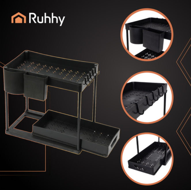 Virtuvės lentyna su ištraukiamu stalčiumi