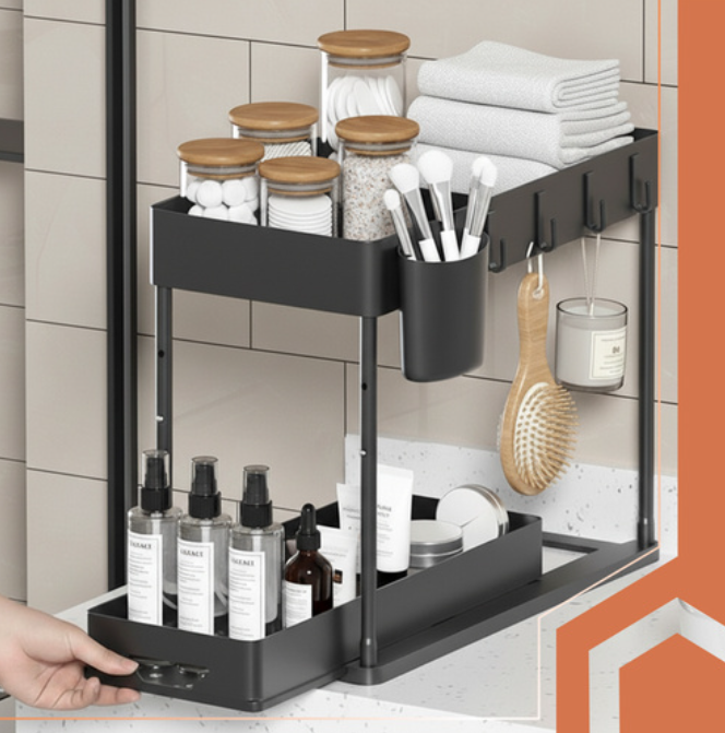 Virtuvės lentyna su ištraukiamu stalčiumi