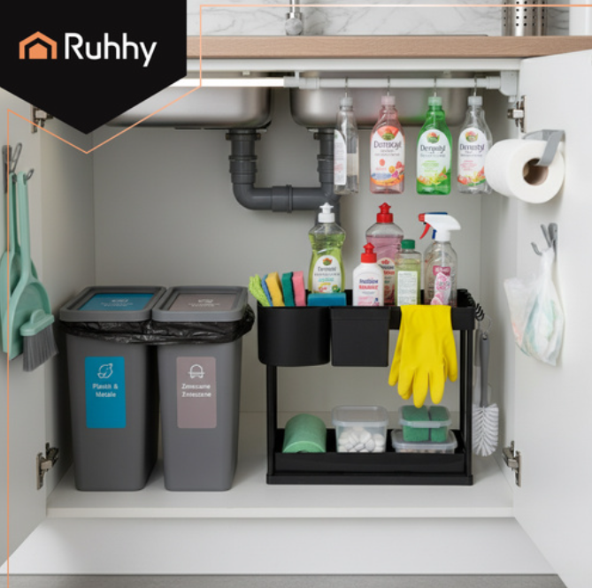 Virtuvės lentyna su ištraukiamu stalčiumi