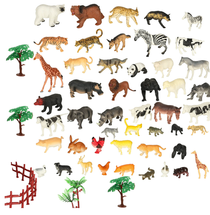 Žaislinių figūrėlių rinkinys Safaris, 59 el.
